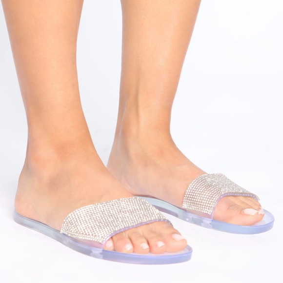 FashionNova | rhinestone slides size 7 - Picture 5 of 8